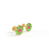 Green Flower Earrings