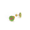 Green Flower Earrings