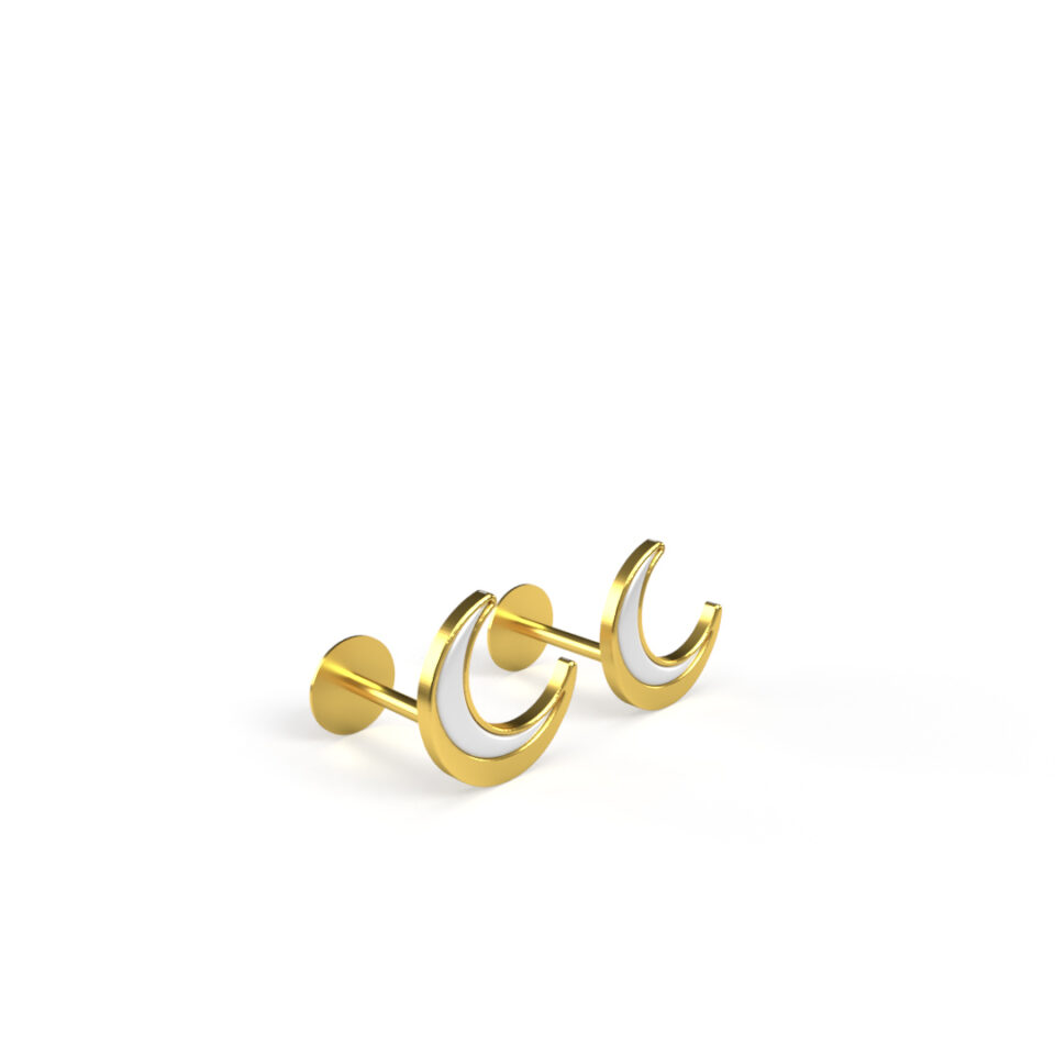 crescent moon baby gold earrings in sri lanka