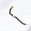 Angel Black Beads Gold Bracelet