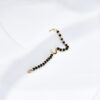 Crescent Black Beads Gold Bracelet