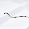 Crescent Black Beads Gold Bracelet