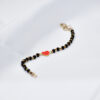 Heart Black Beads Gold Bracelet