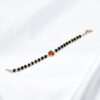 Lady Bug Black Beads Gold Bracelet