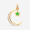 Crescent & Star Gold Pendant