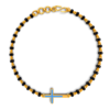 Kids Cross – Black Beads Gold Bracelet