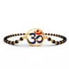 Sanskrit Ohm – Black Beads Gold Bracelet