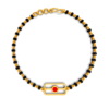 Lord Shiva – Black Beads Gold Bracelet